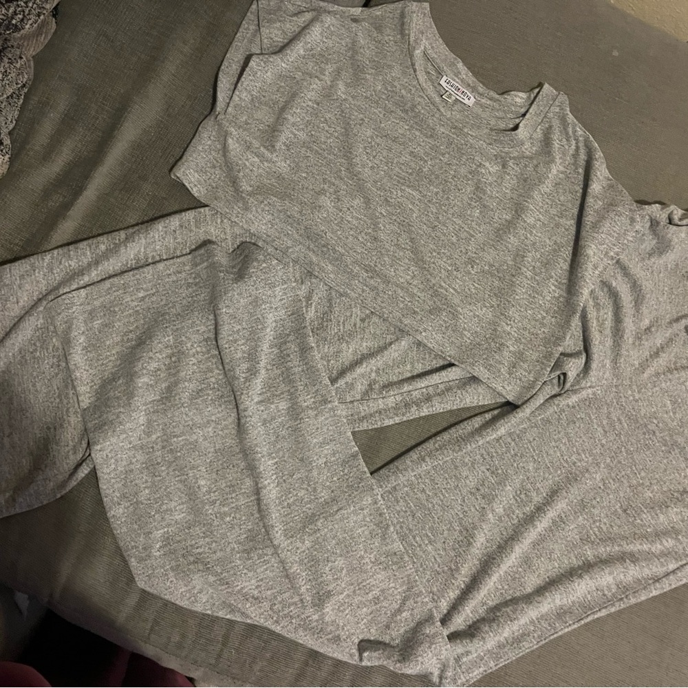 Fashion Nova Heather Gray Casual Set